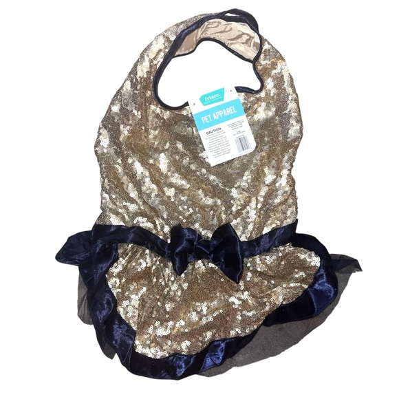Frisco Gold Sequin Dog & Cat Dress - Picture 2 of 2